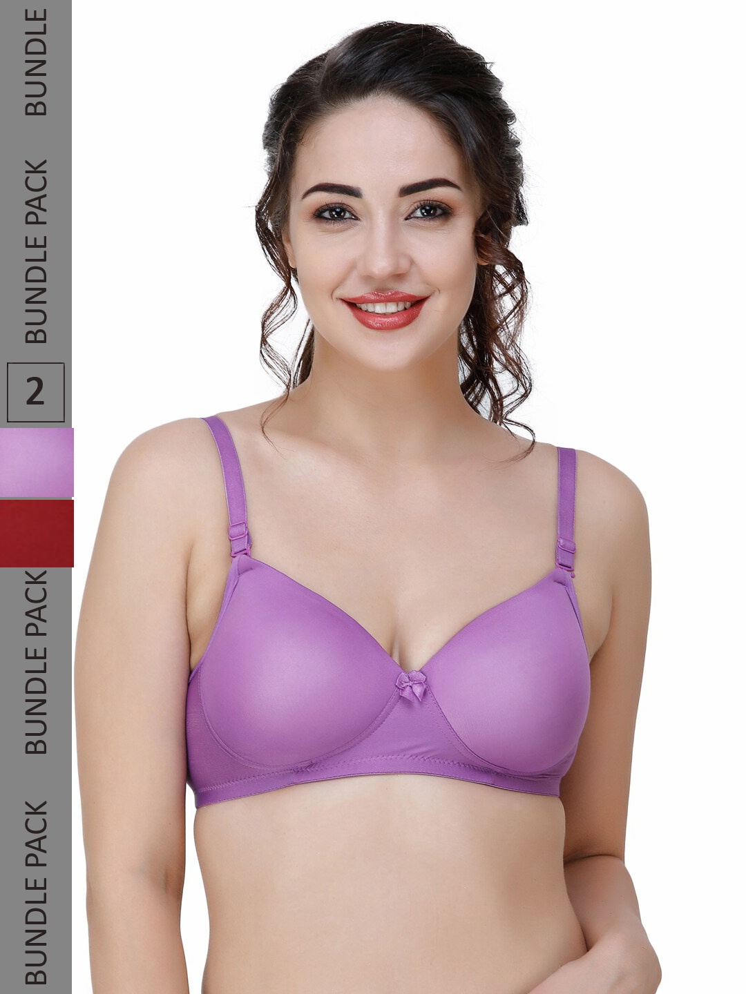 

College Girl Pack Of 2 Full Coverage Lightly Padded T-shirt Bra with All Day Comfort, Purple