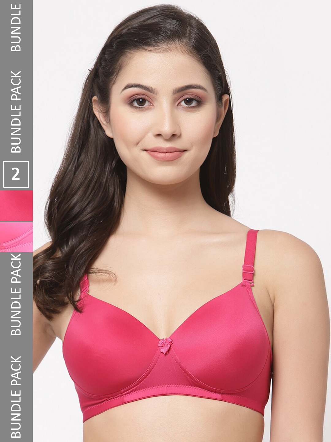 

College Girl Pack Of 2 Full Coverage Lightly Padded T-shirt Bra with All Day Comfort, Pink
