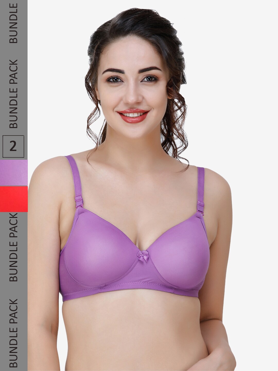 

College Girl Pack Of 2 Full Coverage Lightly Padded T-shirt Bra with All Day Comfort, Purple