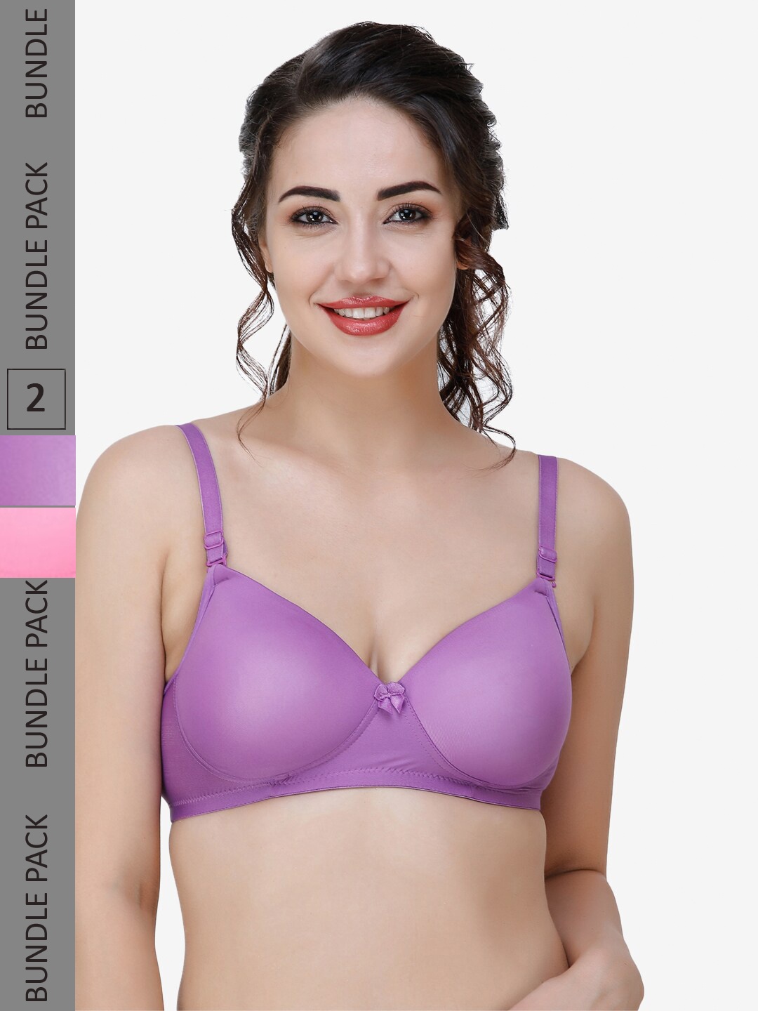 

College Girl Pack Of 2 Full Coverage Lightly Padded T-shirt Bra With All Day Comfort, Purple