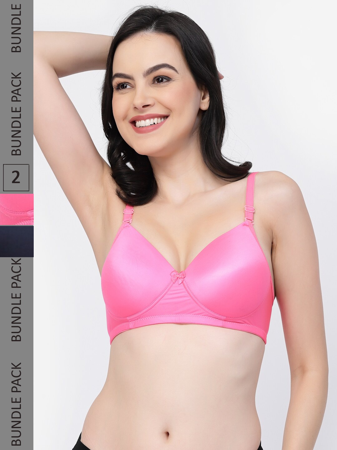 

College Girl Pack Of 2 Full Coverage Lightly Padded T-shirt Bra with All Day Comfort, Pink