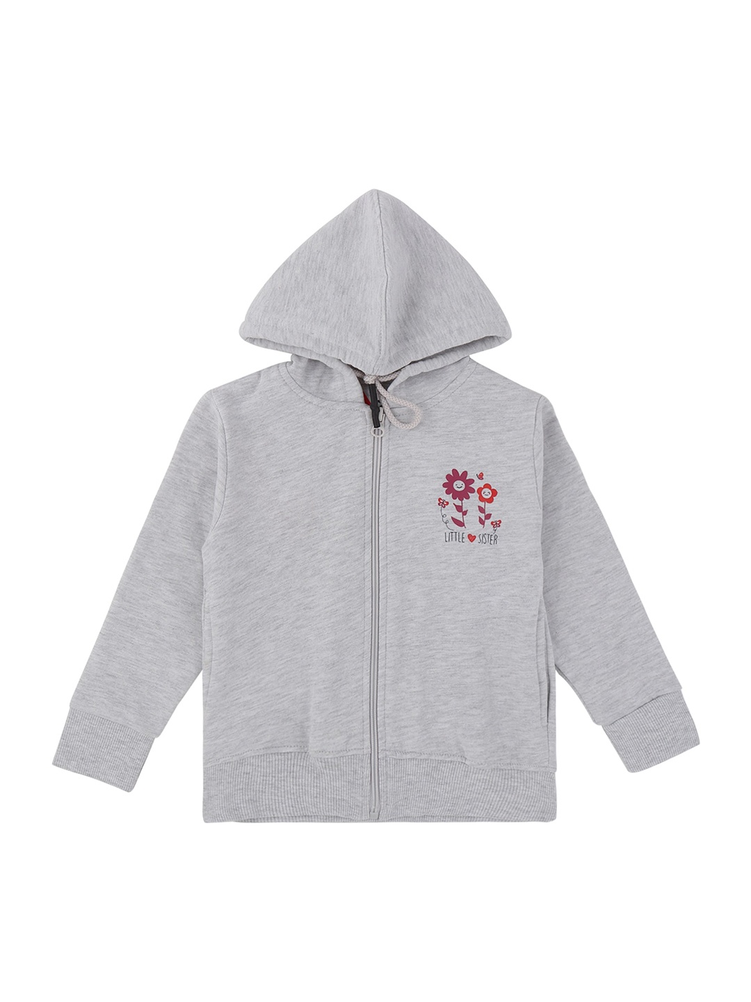 

DYCA Infants Girls Hooded Lightweight Cotton Front Open Jacket, Grey