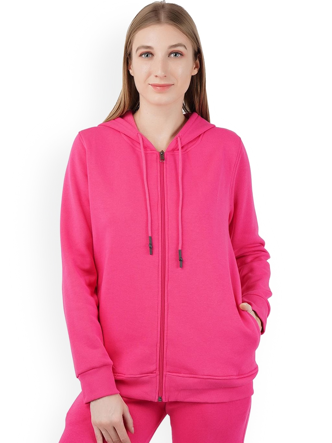 

DYCA Cotton Hooded Lightweight Sporty Jacket, Pink