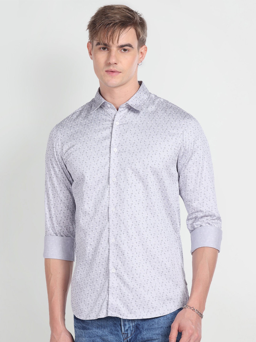 

Flying Machine Men Blue Slim Fit Opaque Checked Casual Shirt