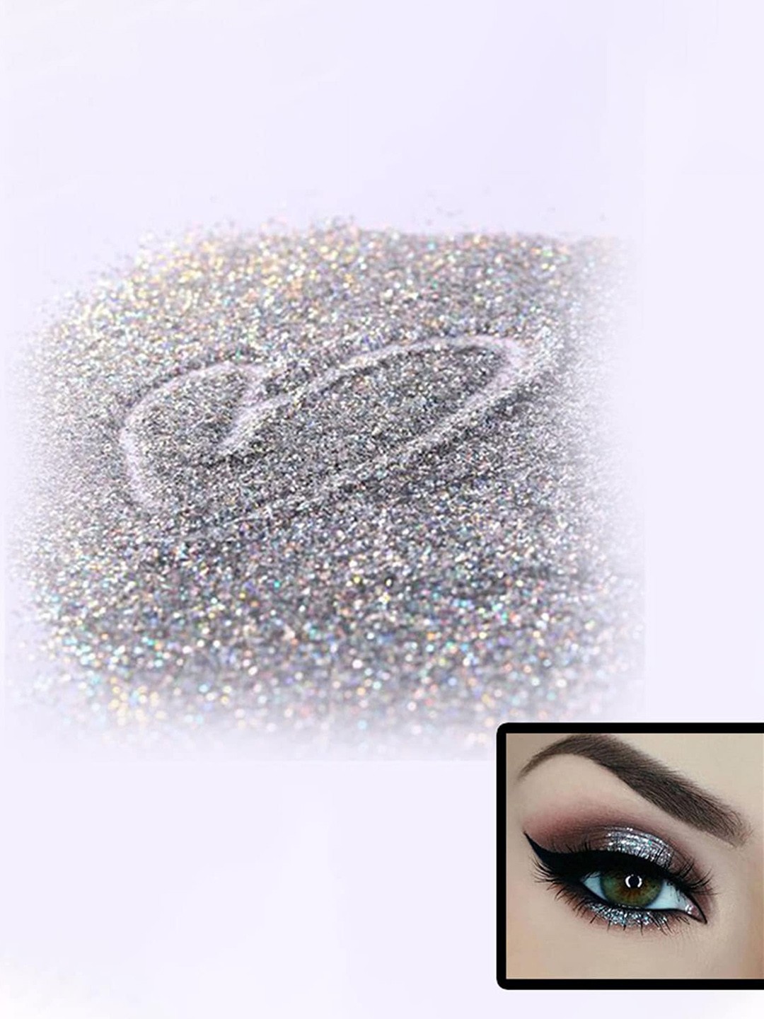 

Veoni BELLE Colorful Shimmer Waterproof Diamond starlit Pigment Powder Glitter Eyeshadow, Off white