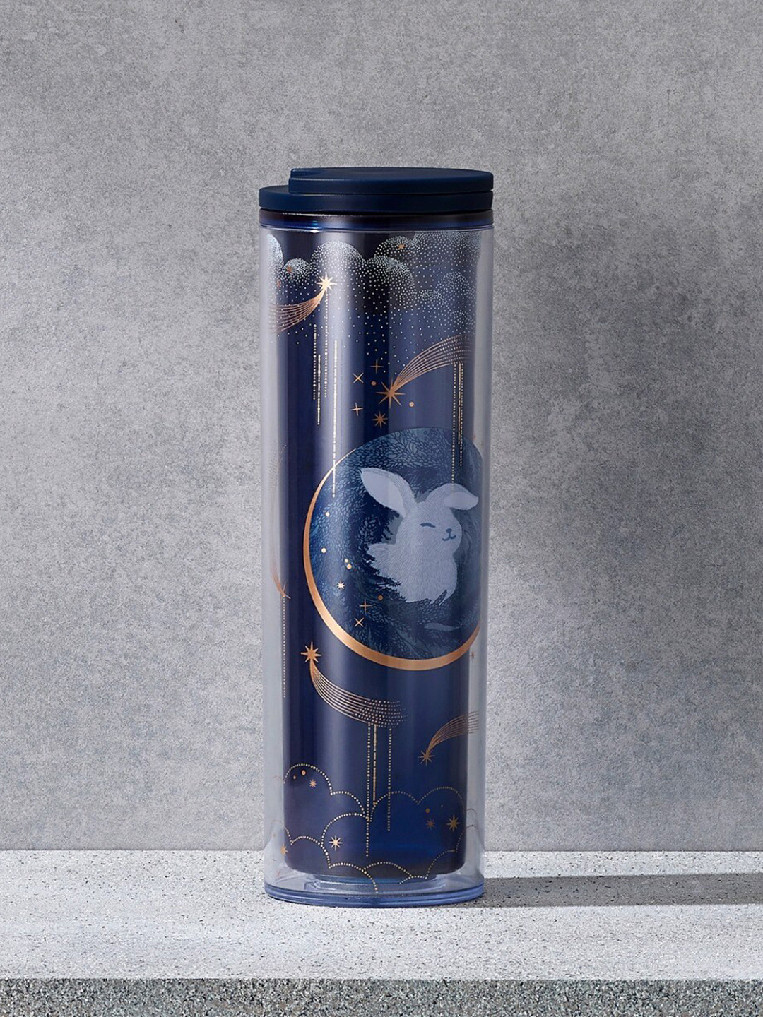 

Starbucks Blue & Navy Blue Printed Plastic Tumber - 473 ML