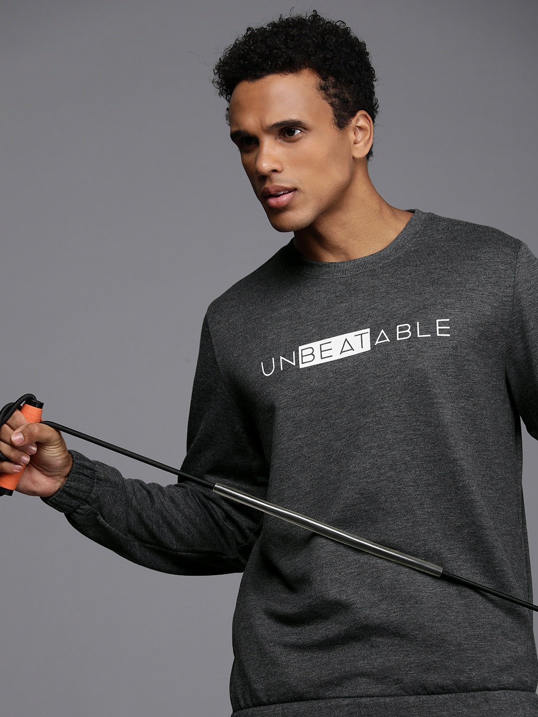 

HRX by Hrithik Roshan Men Typography Printed Sports Sweatshirt, Charcoal
