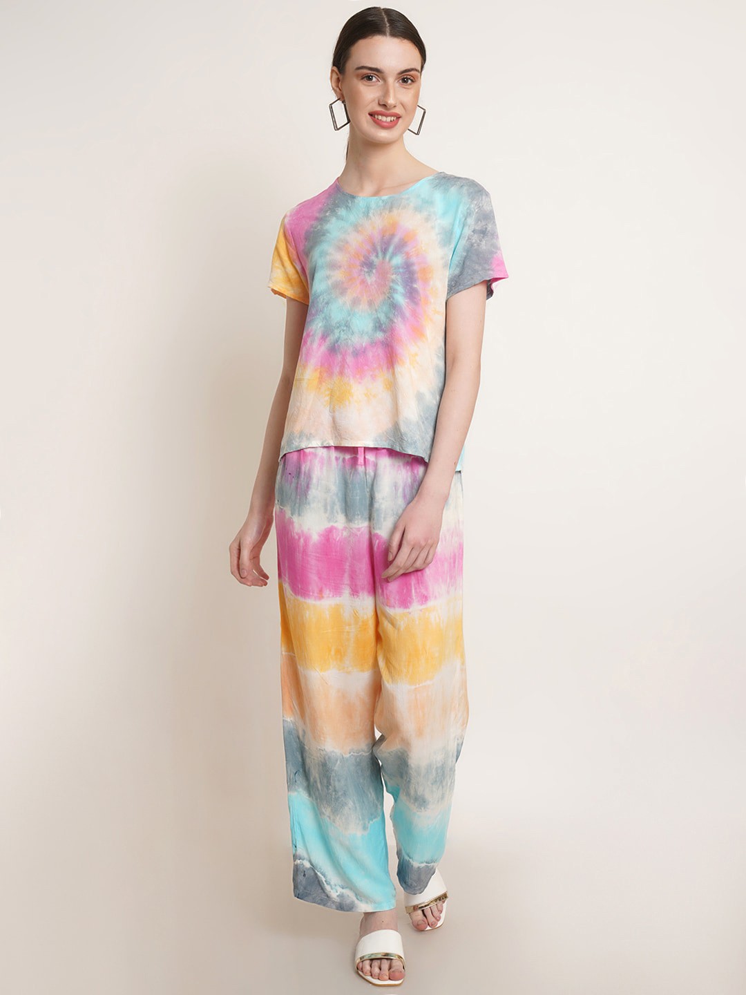 

Maaesa Women Tie & Dye Co-Ords, Pink