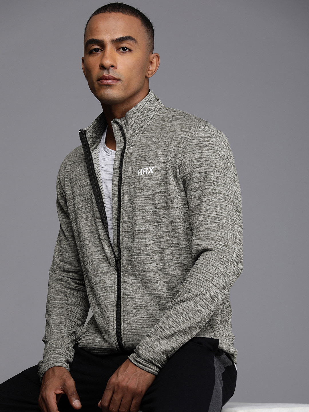 

HRX by Hrithik Roshan Men Self Design Lightweight Training Sporty Jacket, Grey