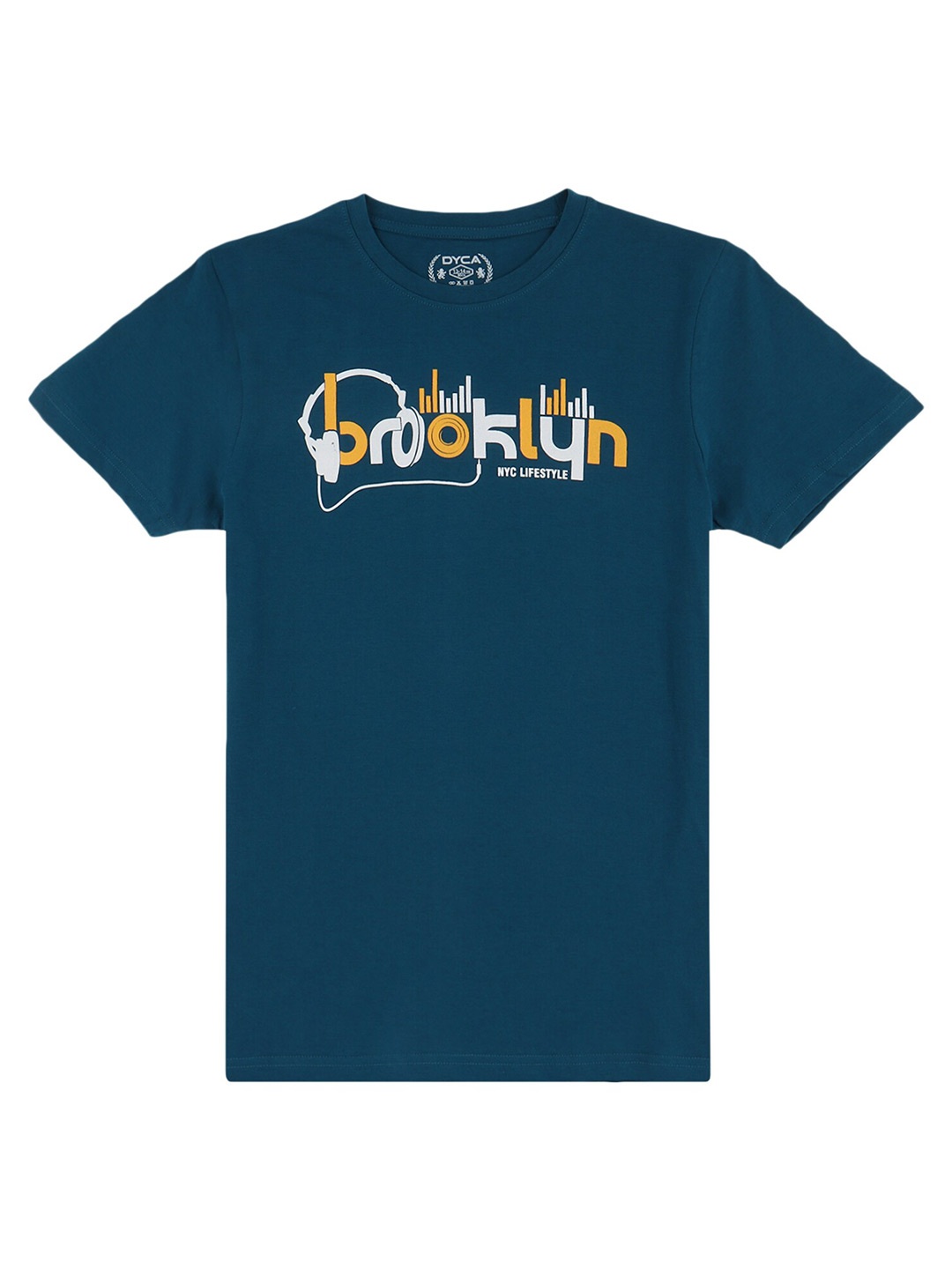 

DYCA Boys Blue Typography Printed Applique T-shirt