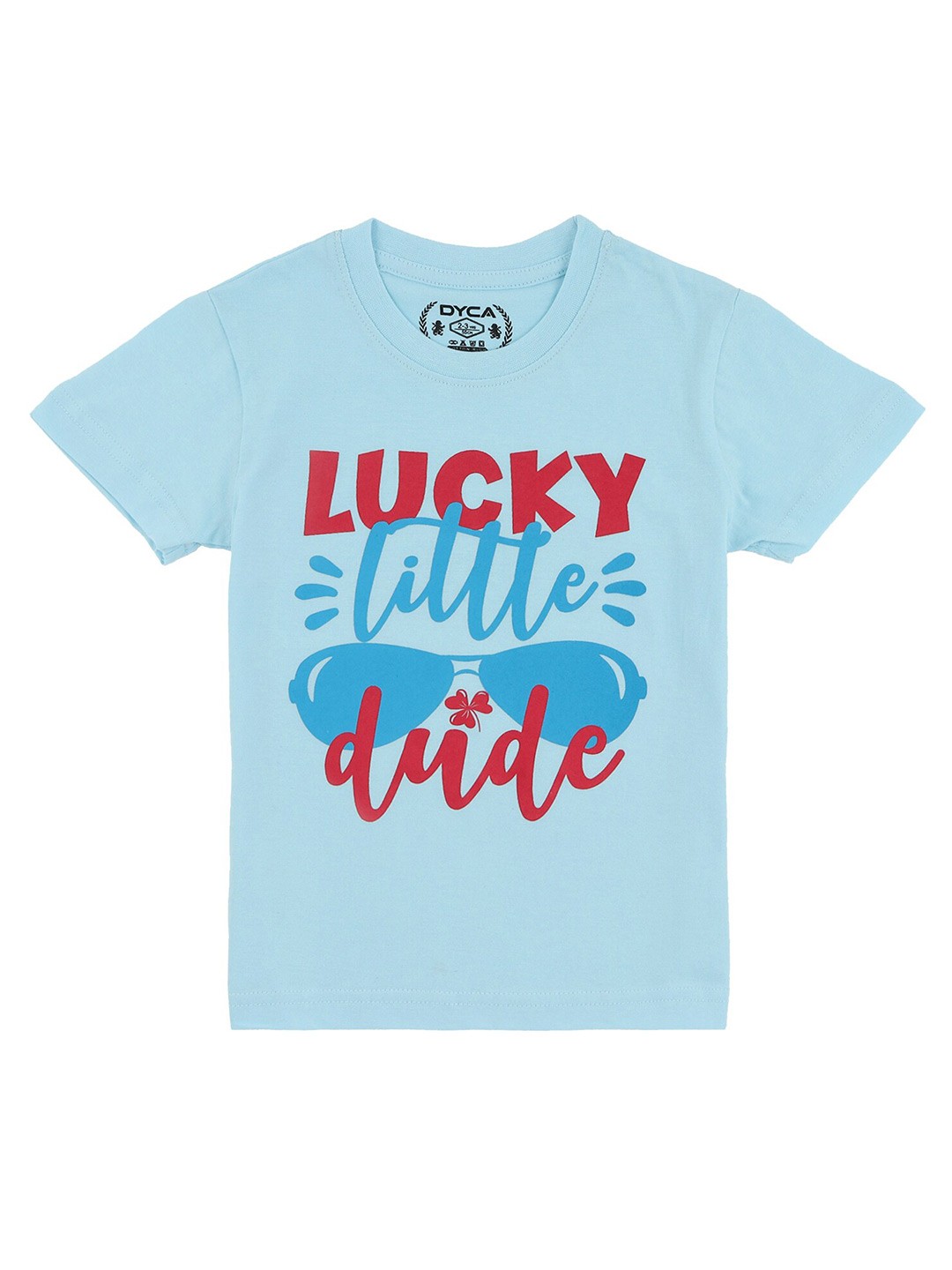 

DYCA Boys Green Typography Printed Applique T-shirt