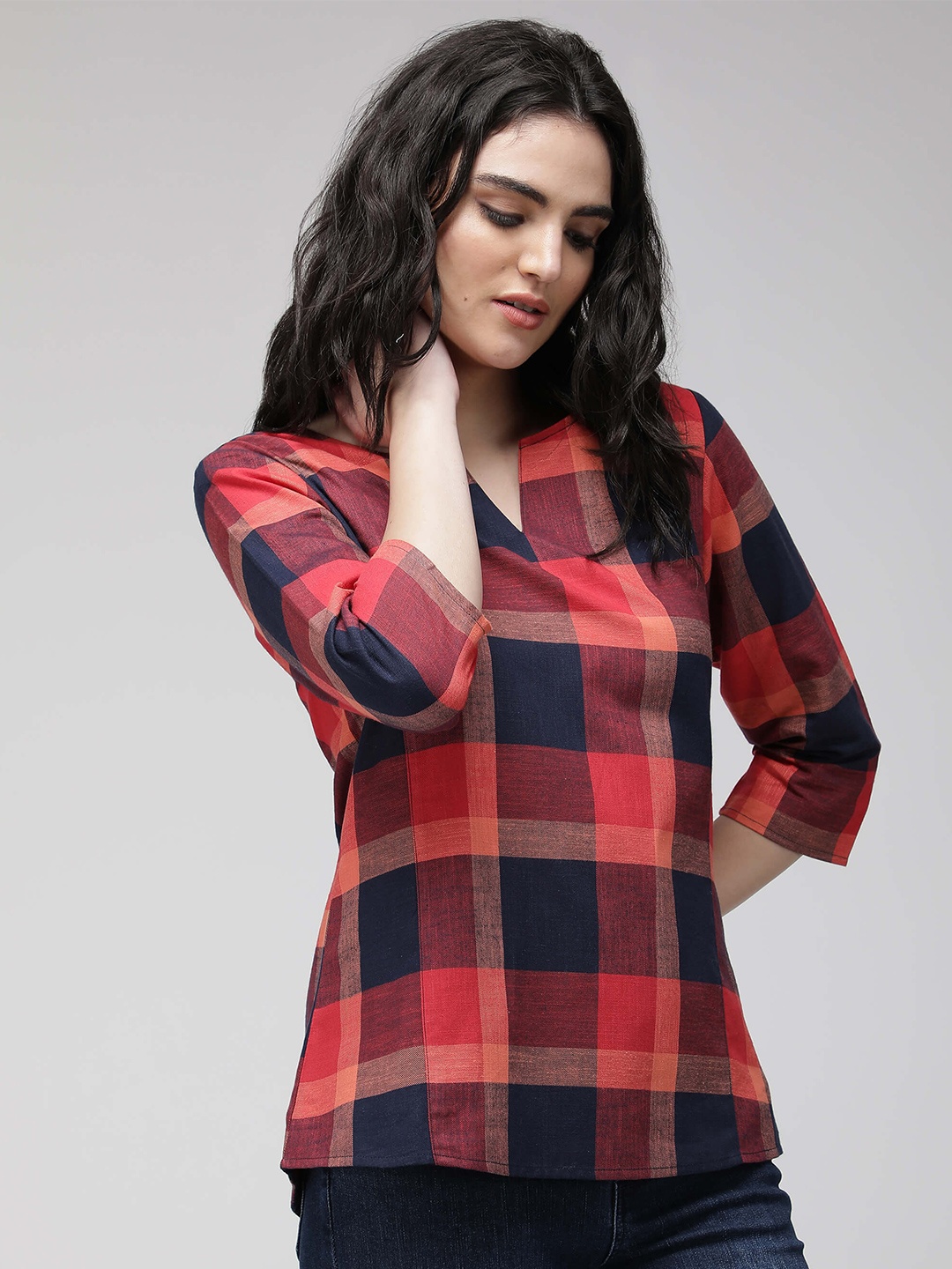 

IDK Red Checked Top