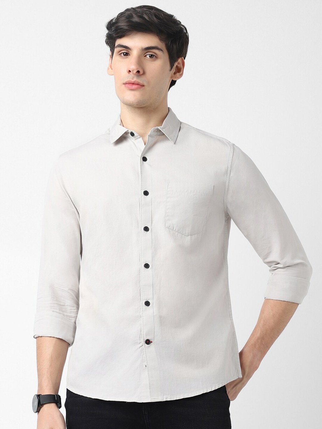 

VASTRADO Men Solid Casual Shirt, Grey