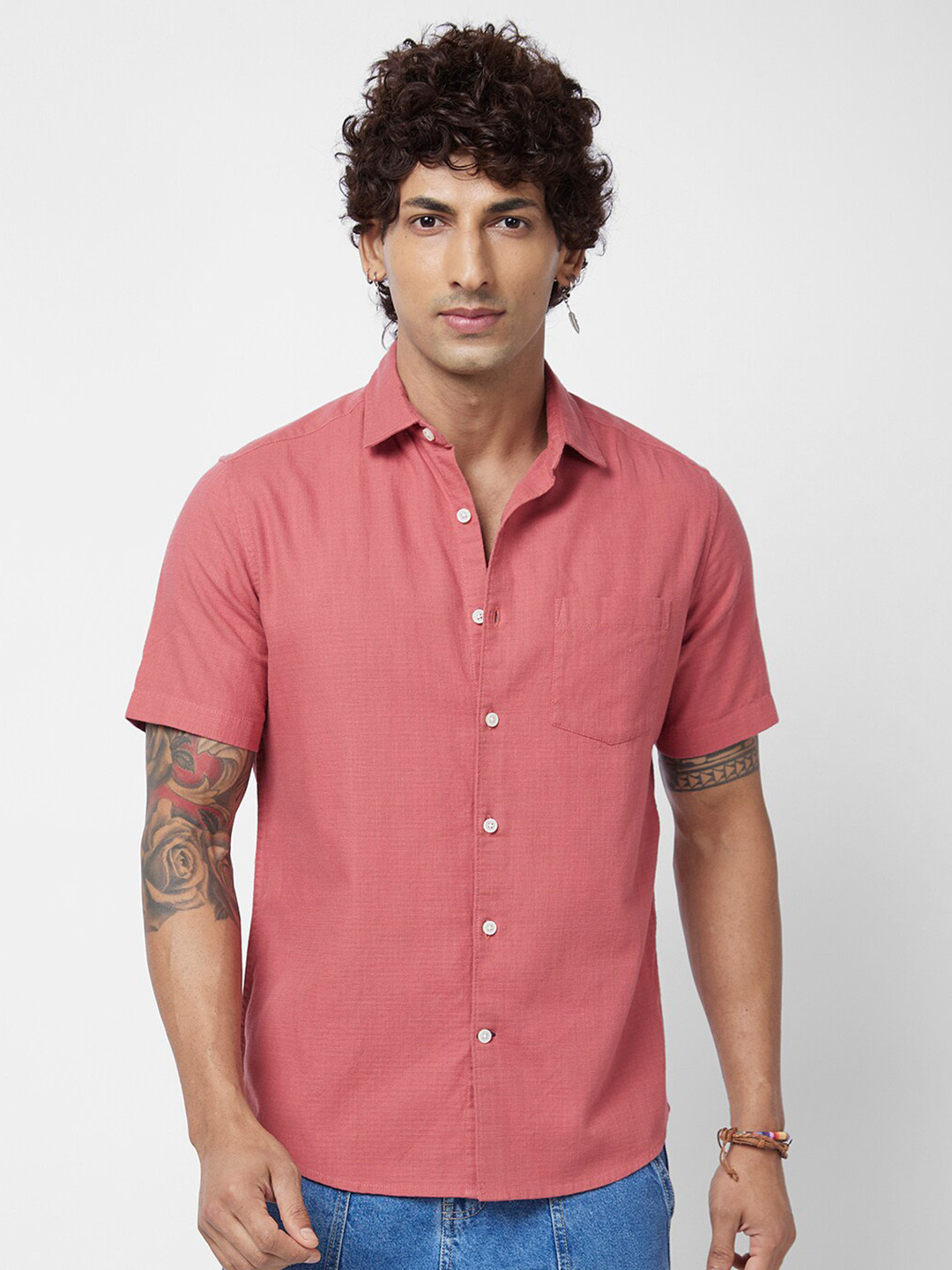

VASTRADO Men Solid Casual Shirt, Coral