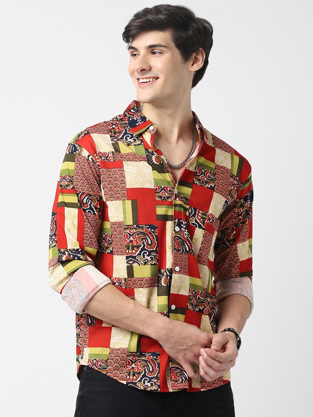 

VASTRADO Men Printed Stretchable Shirt, Multi