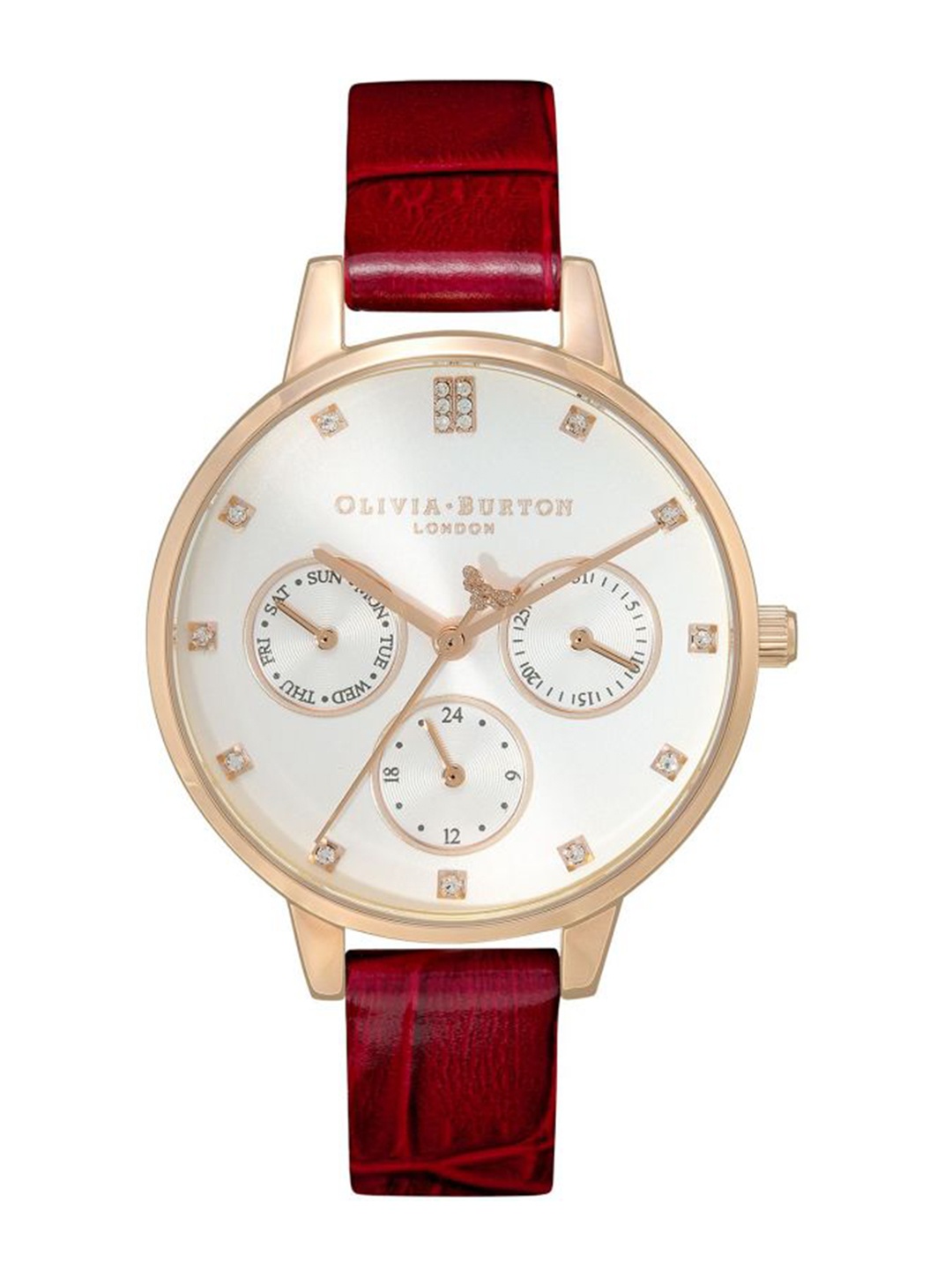 

Olivia Burton Women Embellished Dial Analogue Multi Function Watch 24000009, White