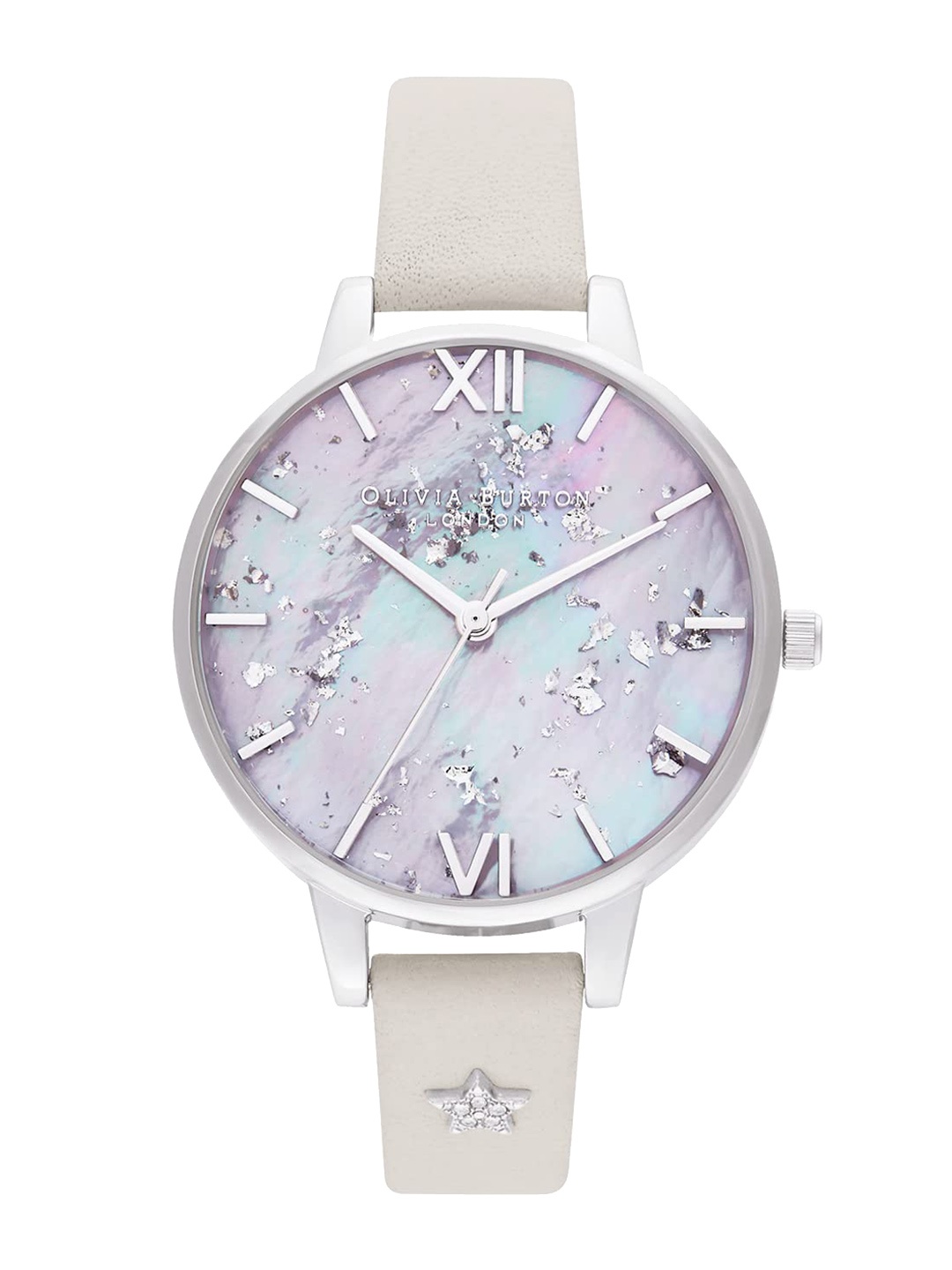

Olivia Burton Women Printed Dial & Leather Straps Analogue Watch OB16GD42, Pink