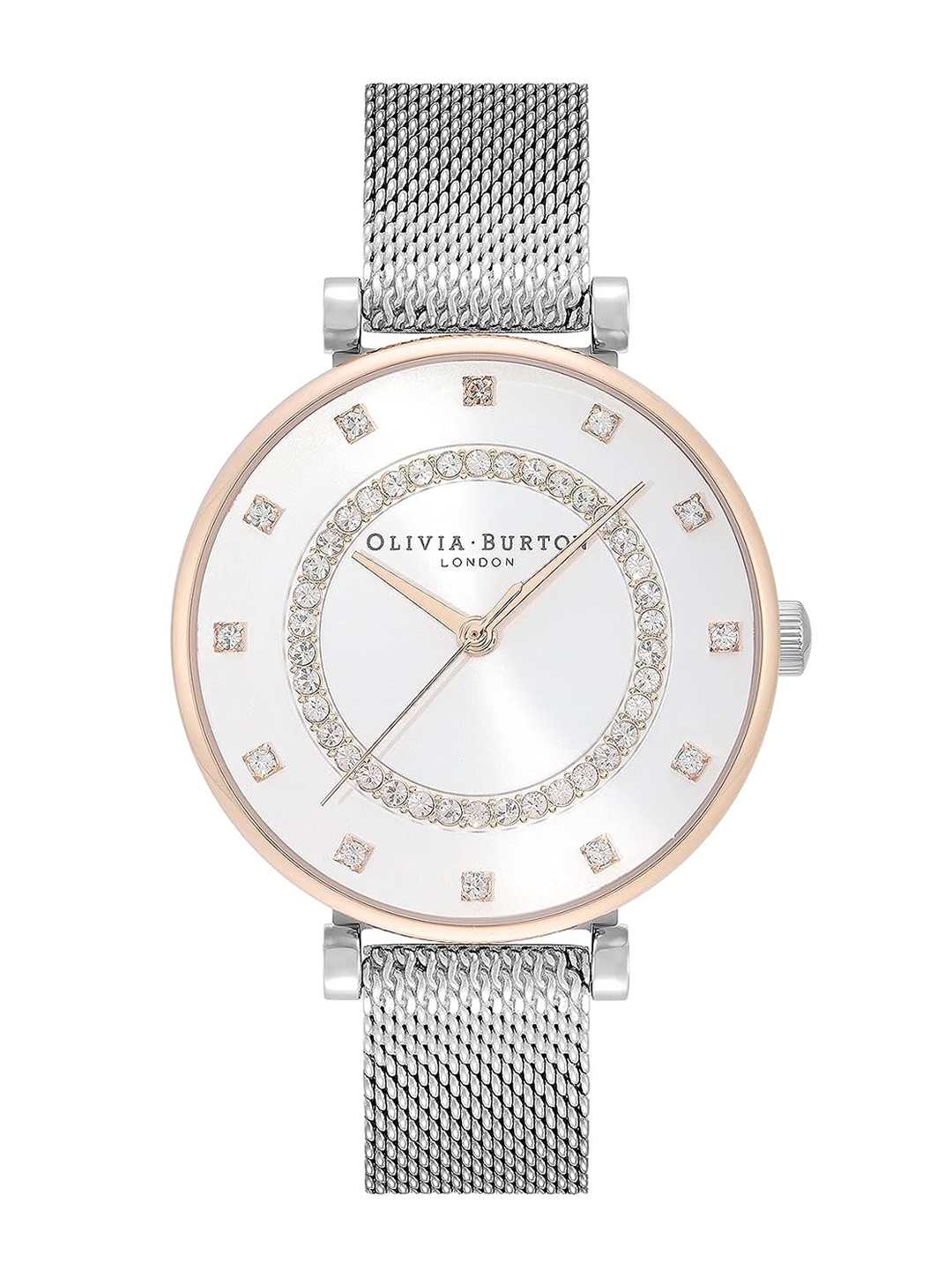 

Olivia Burton Women Embellished Stainless Steel Bracelet Style Straps Watch 024000004, White