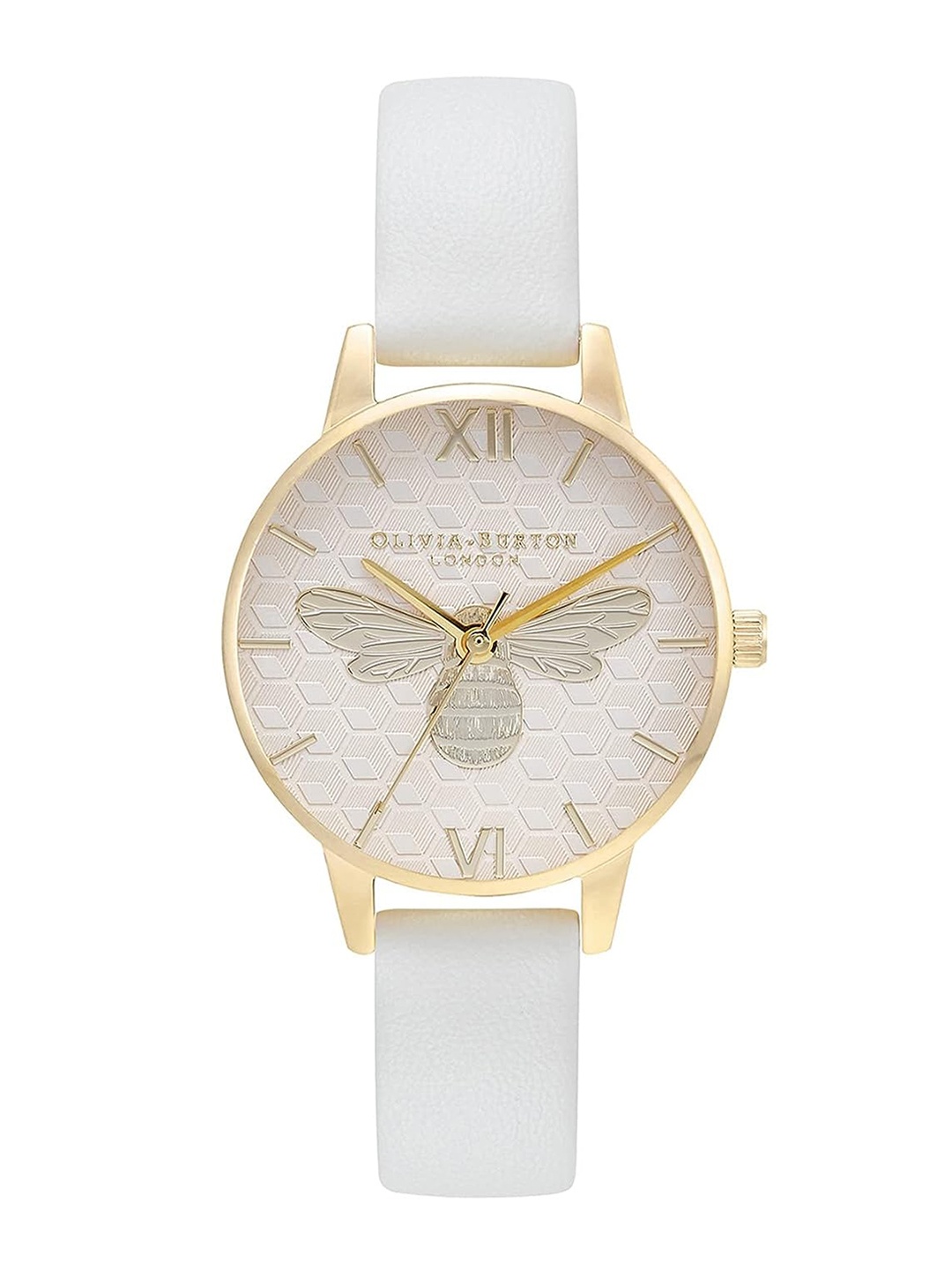 

Olivia Burton Women Leather Straps Analogue Watch OB16FB24, White