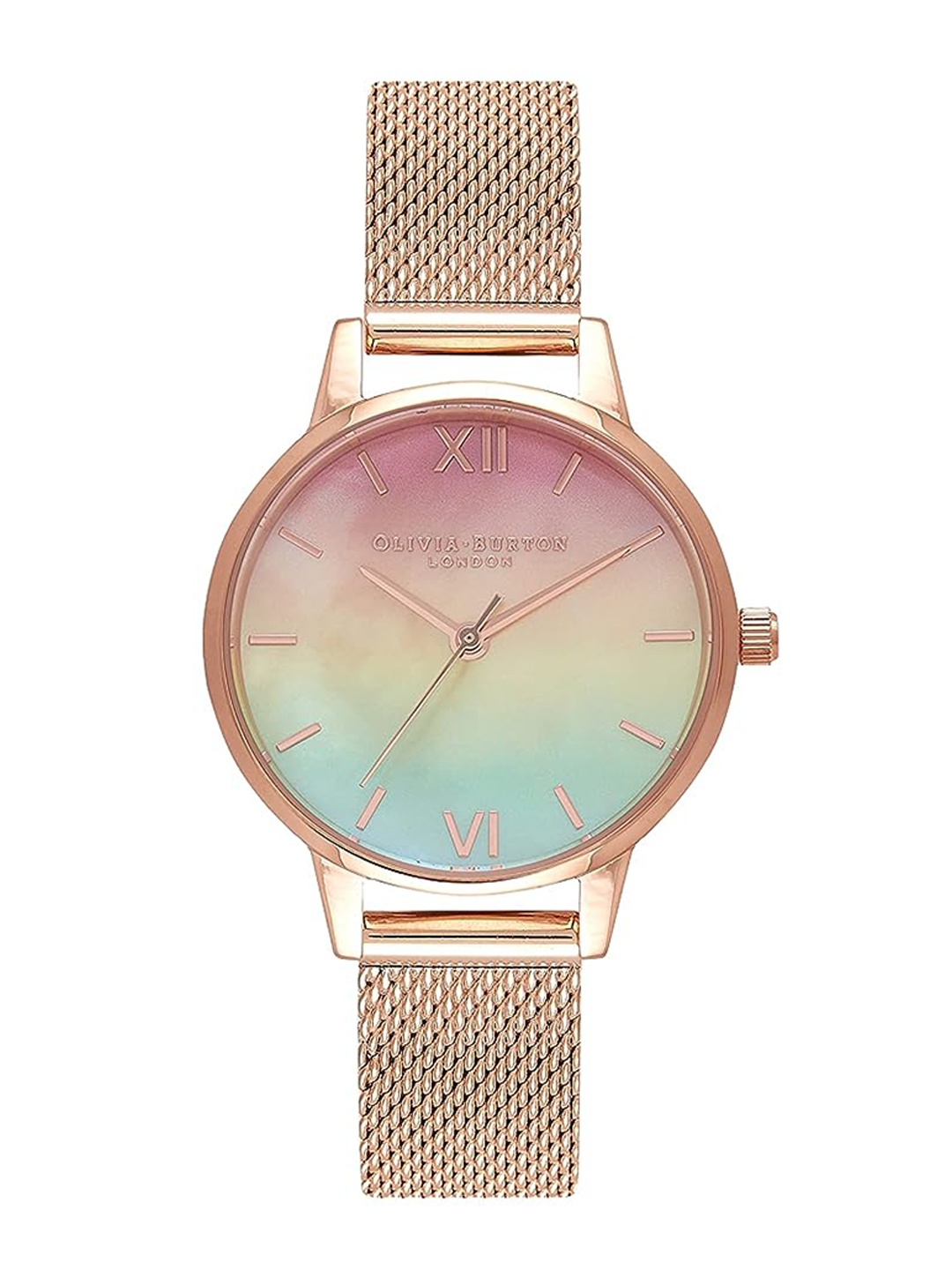

Olivia Burton Women Printed Dial Stainless Steel Bracelet Style Straps Watch OB16RB25, White