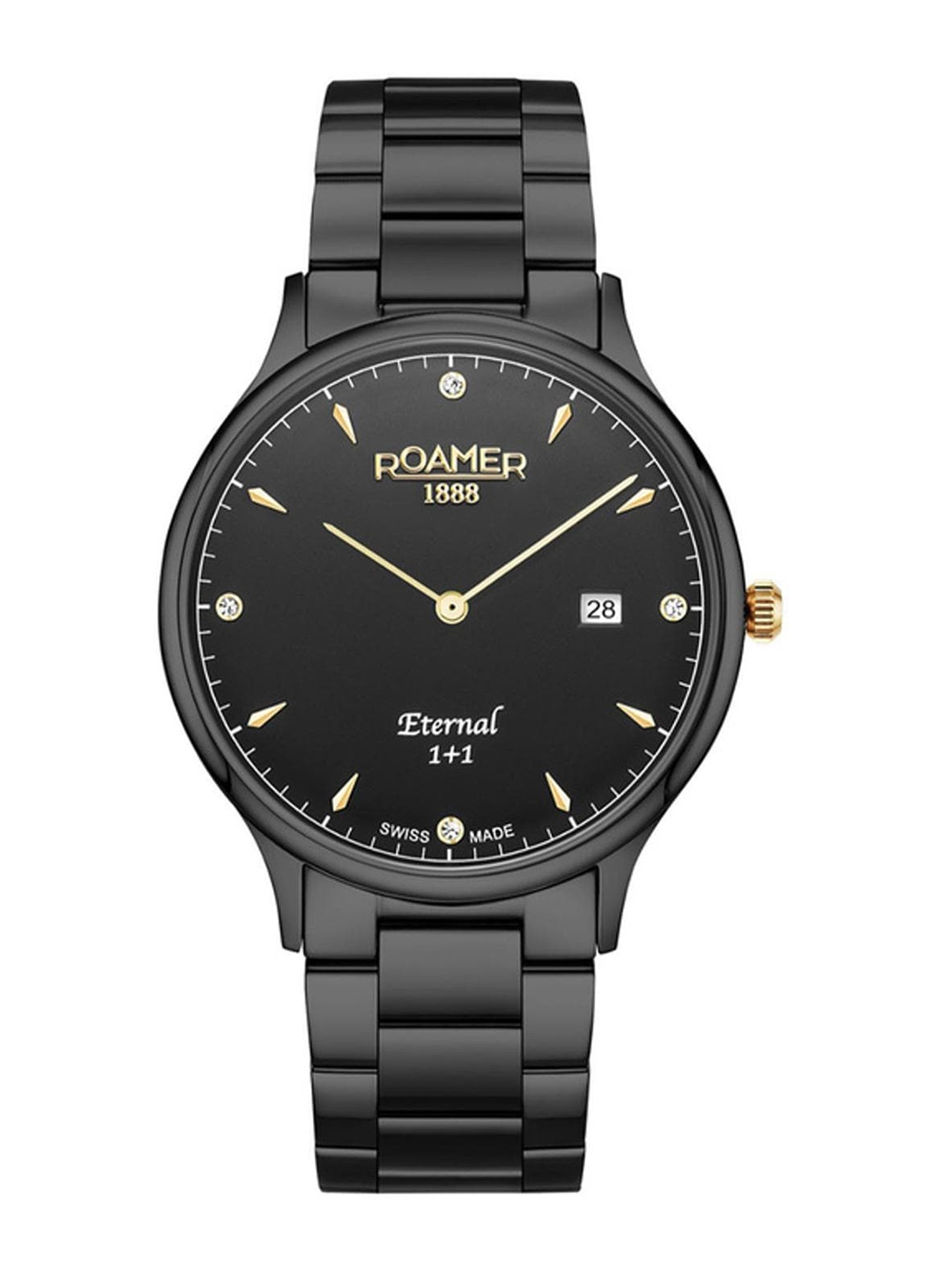 

ROAMER Men Stainless Steel Bracelet Style Straps Analogue Watch 863833 45 55 50, Black