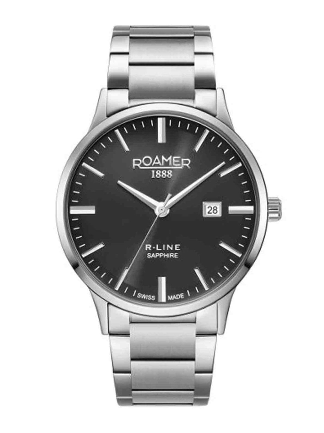 

ROAMER Men Dial & Stainless Steel Bracelet Style Straps Analogue Watch 718833 41 55 70, Black