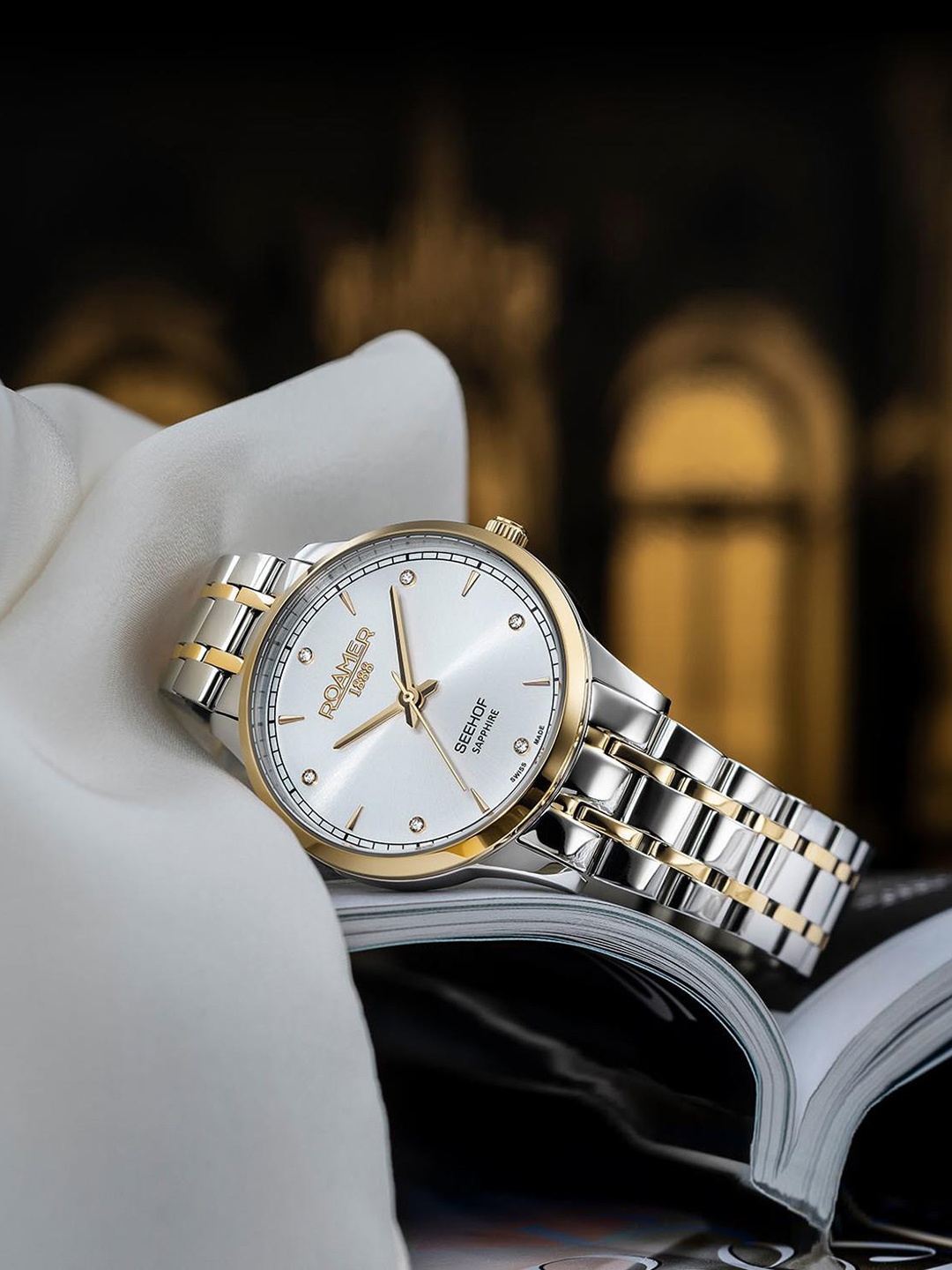 

ROAMER Women Embellished Dial Bracelet Style Straps Analogue Watch 509847 47 10 20, White