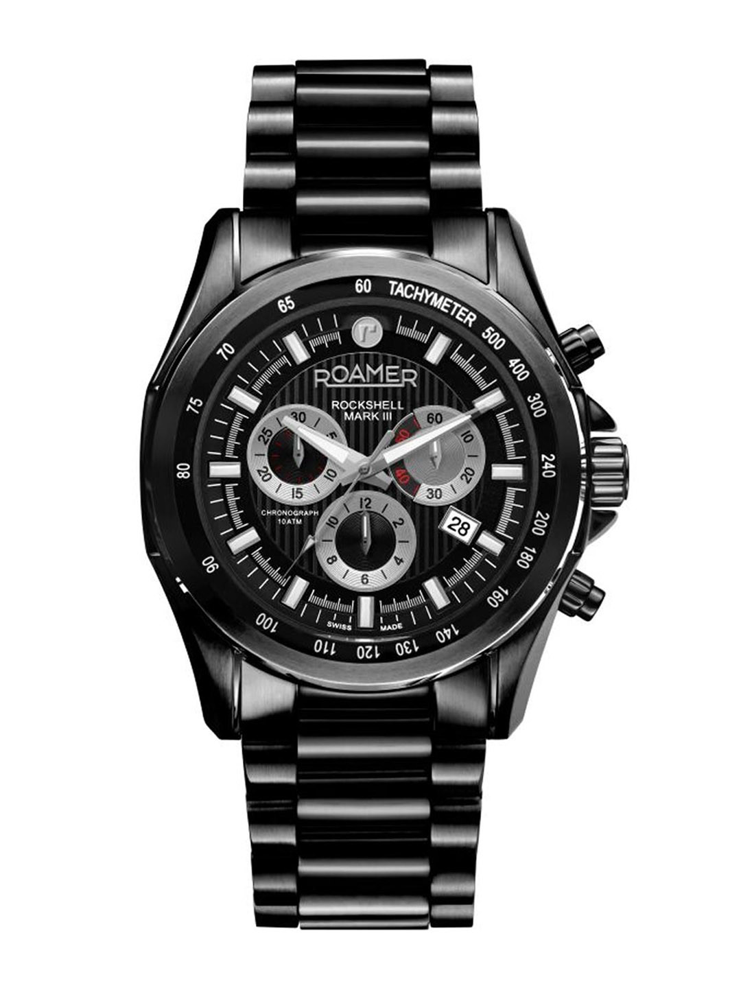 

ROAMER Men Stainless Steel Bracelet Style Straps Chronograph Watch 220837 42 55 20, Black