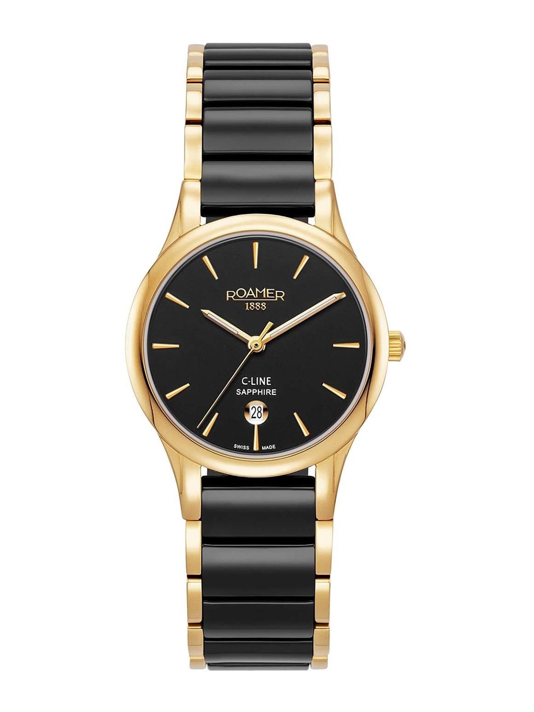 

ROAMER Women Black Dial & Multicoloured Stainless Steel Bracelet Style Straps Analogue Watch 658844 48 55