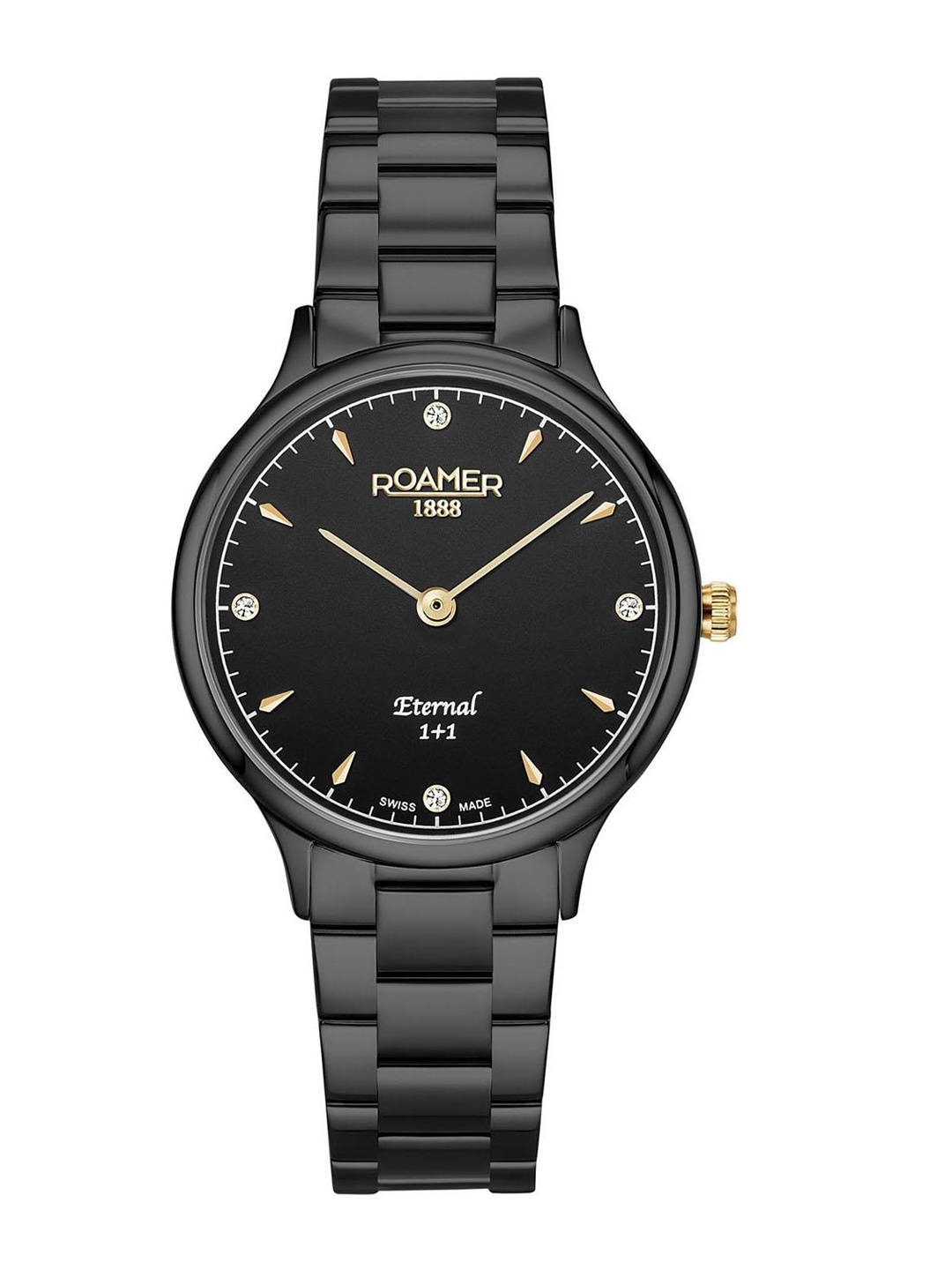 

ROAMER Women Stainless Steel Bracelet Style Straps Analogue Watch 863857 45 55 50, Black