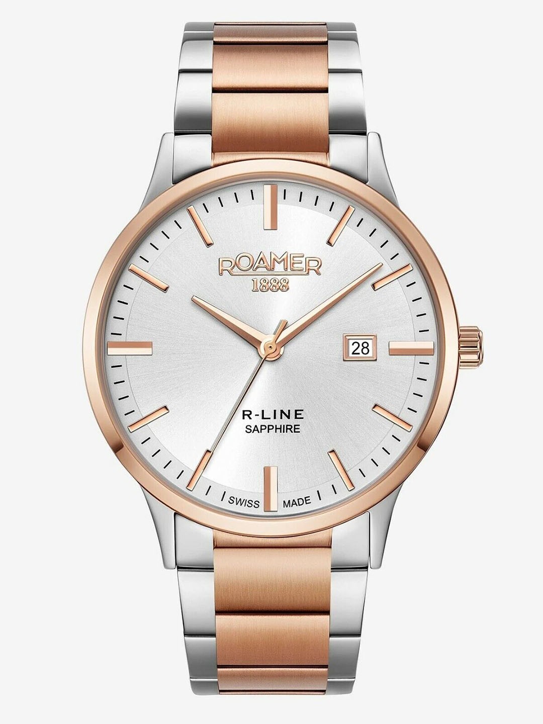 

ROAMER Men Printed Dial & Bracelet Style Straps Reset Time Analogue Watch 509833 49 14 20, Silver