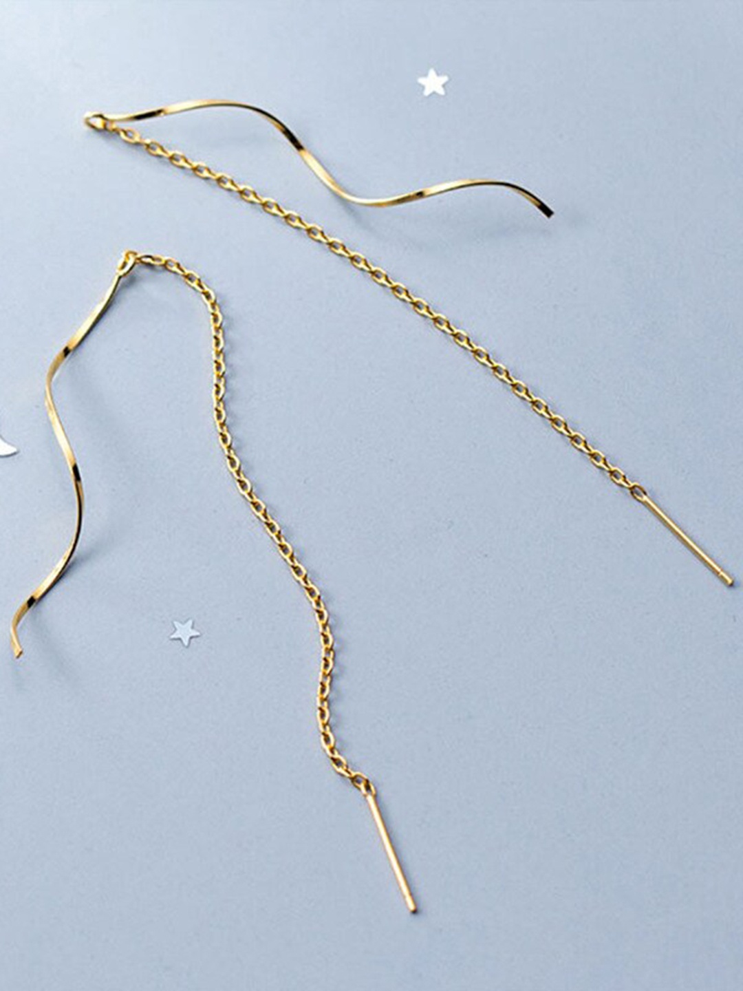 

MYKI Gold-Toned Contemporary Drop Earrings