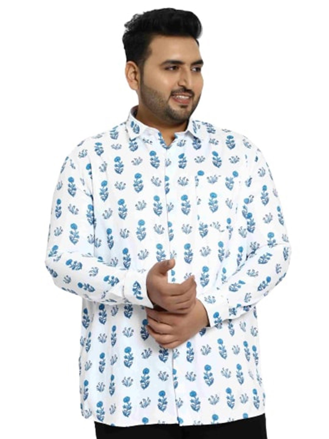 

Toodle Plus Comfort Floral Printed Opaque Casual Shirt, White