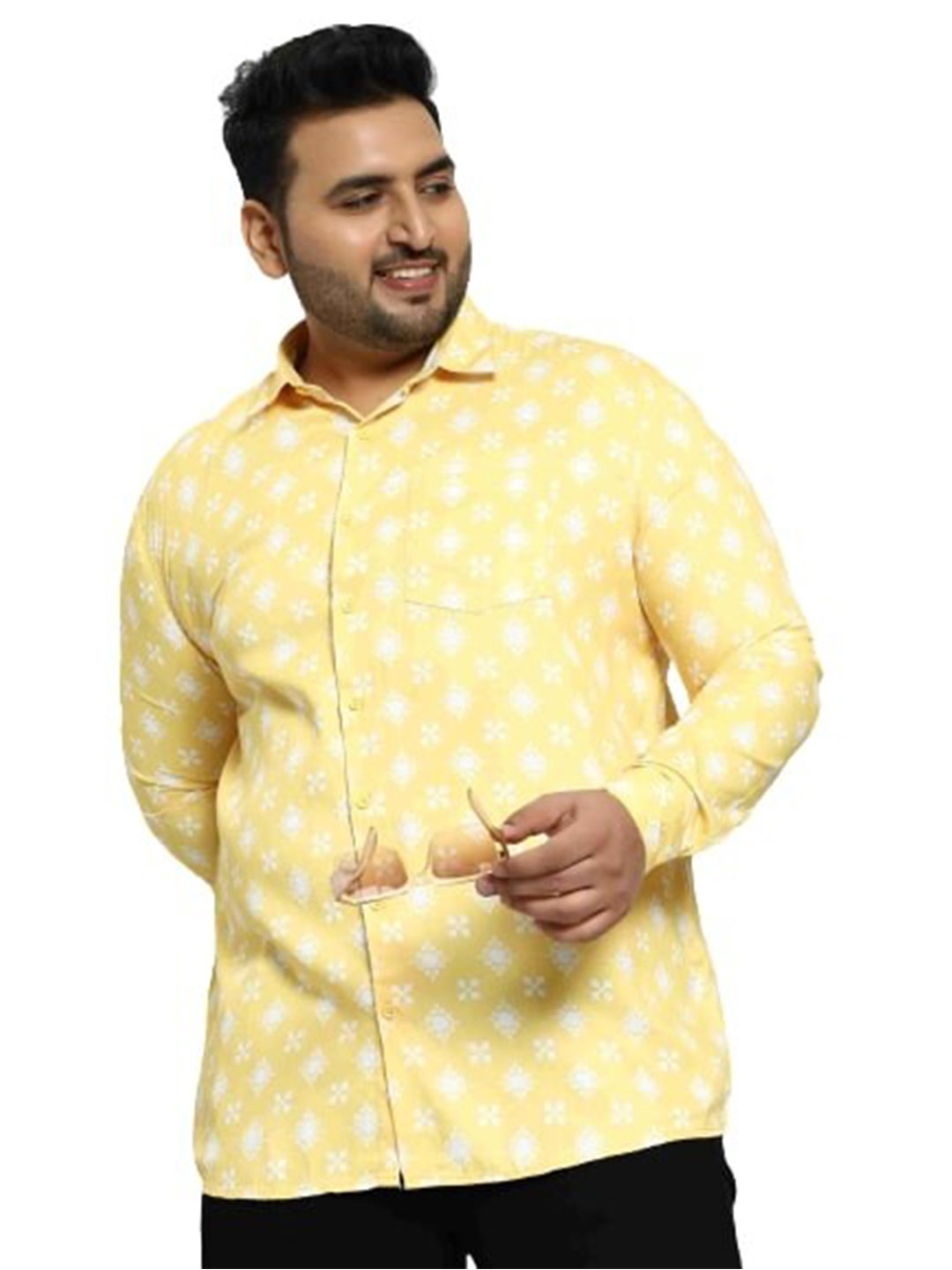 

Toodle Plus Comfort Opaque Ethnic Motif Printed Casual Shirt, Yellow