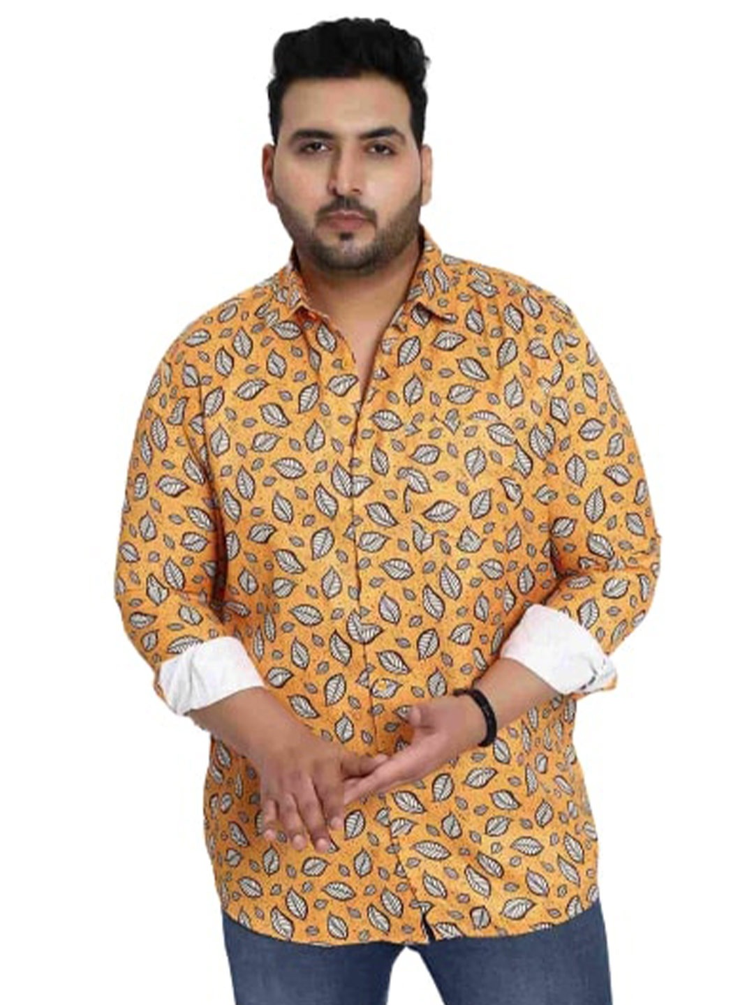 

Toodle Plus Comfort Floral Printed Opaque Casual Shirt, Orange