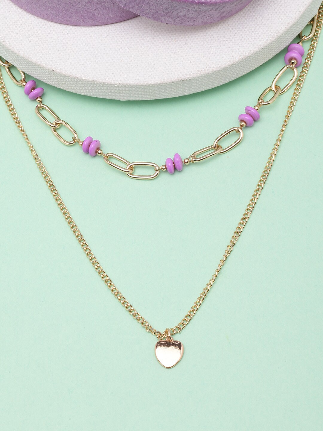 

Stylecast X KPOP Artificial Beads Studded Gold-Plated Necklace and Chains