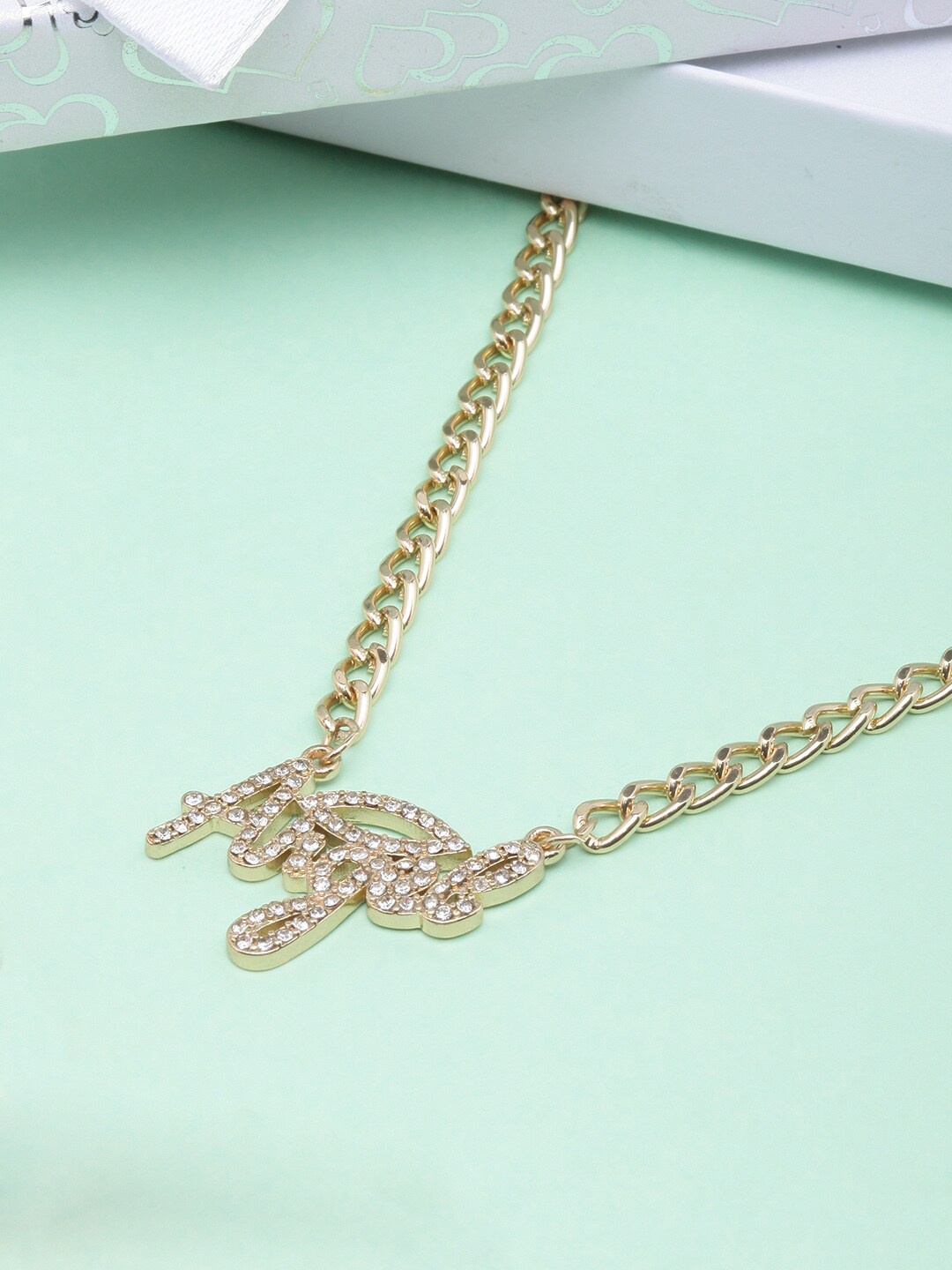 

Stylecast X KPOP Cubic Zirconia Studded Gold-Plated Necklace and Chains