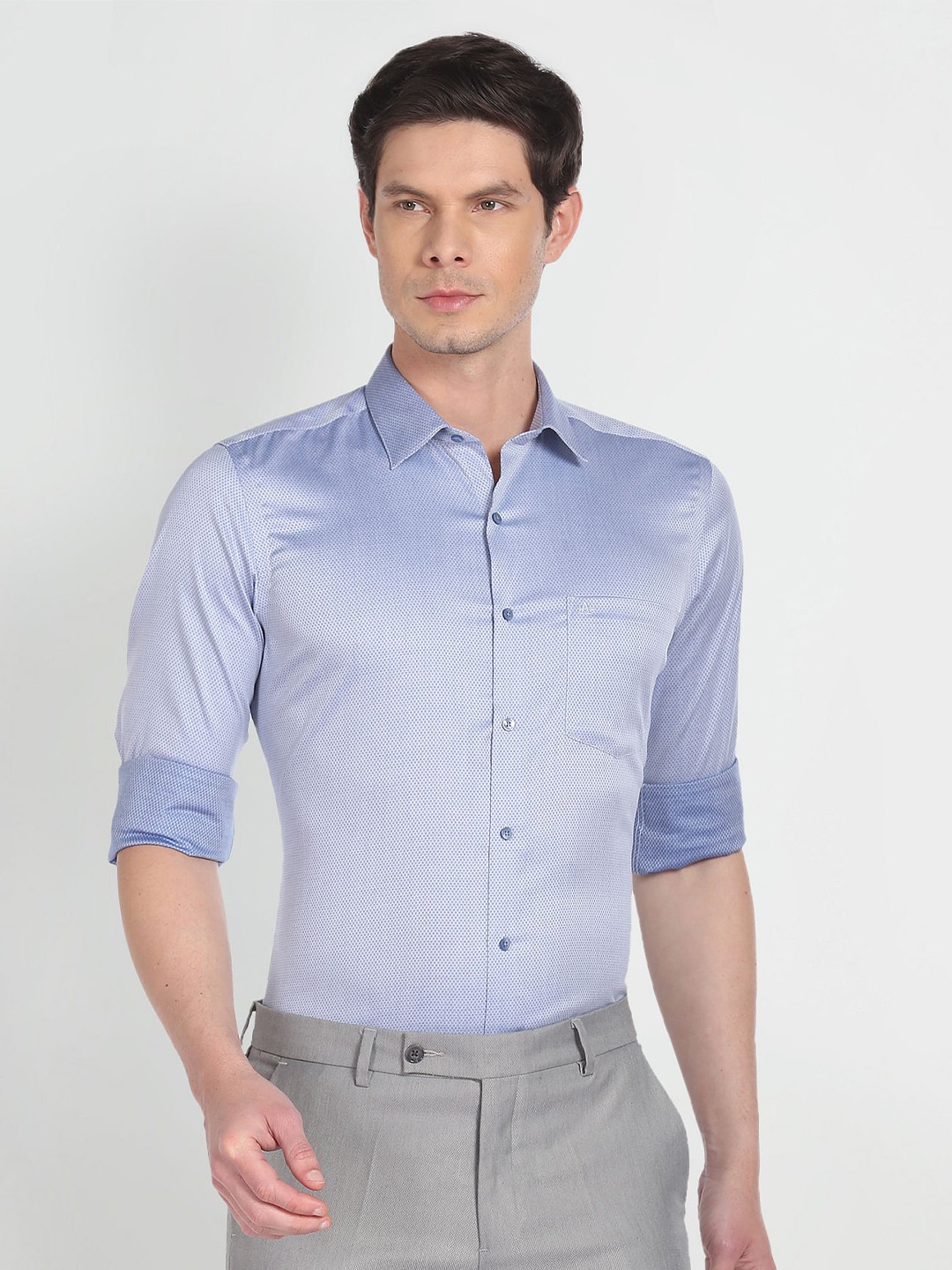 

Arrow Spread Collar Pure Cotton Formal Shirt, Blue
