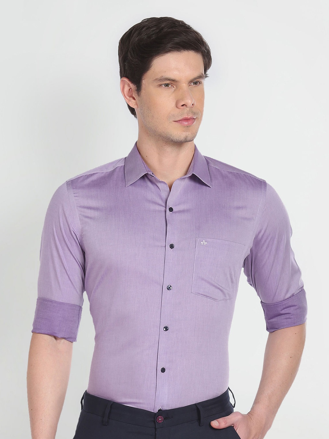 

Arrow Men Purple Opaque Formal Shirt