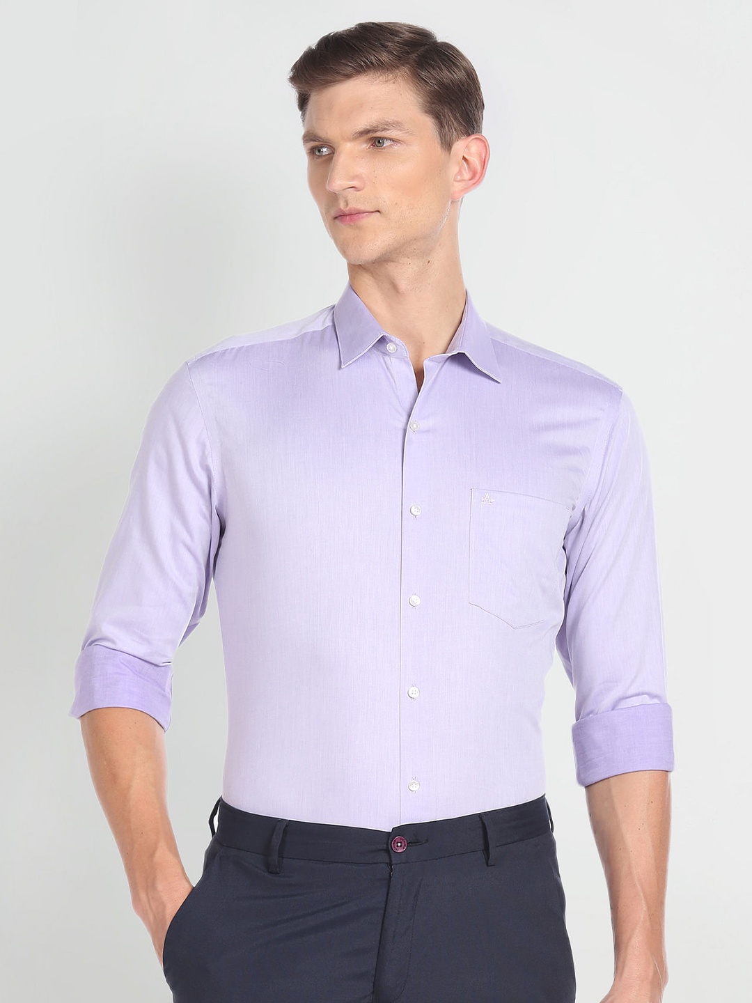 

Arrow Slim Fit Pure Cotton Formal Shirt, Lavender