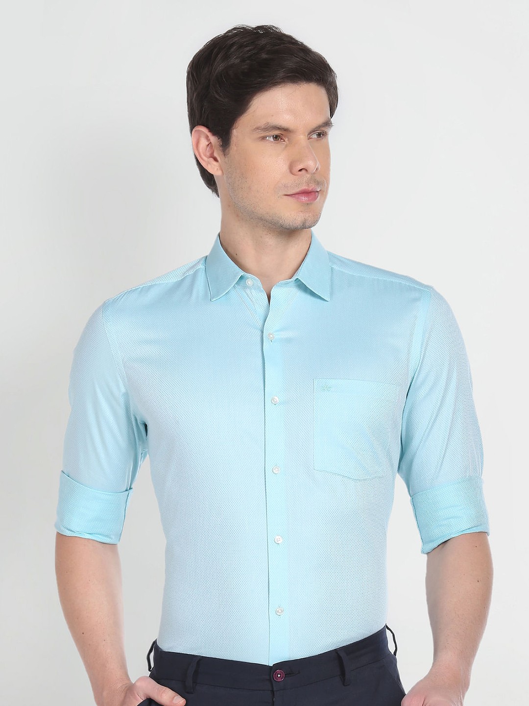 

Arrow Men Green Opaque Formal Shirt