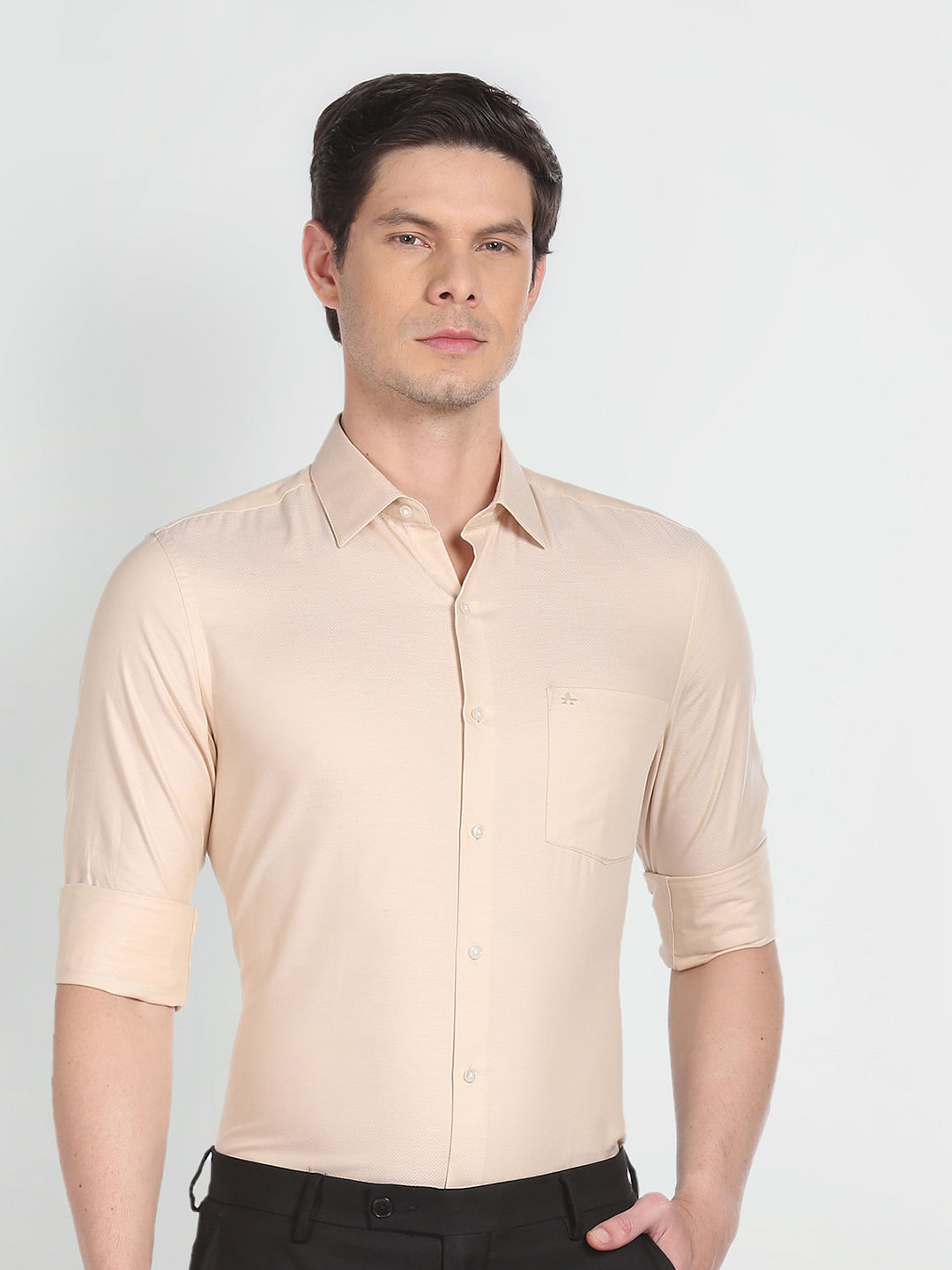 

Arrow Men Beige Opaque Formal Shirt
