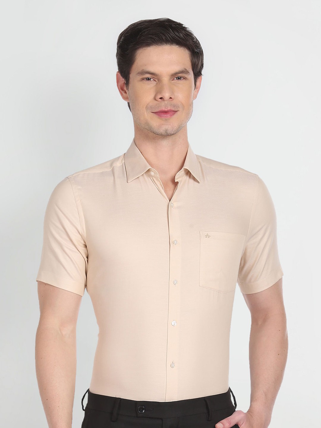

Arrow Men Beige Opaque Formal Shirt