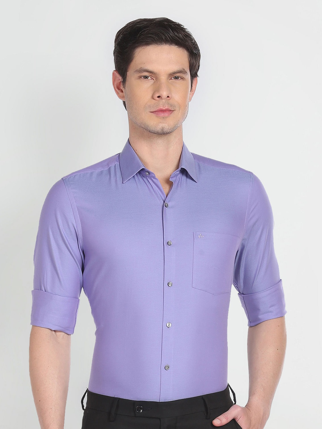 

Arrow Men Purple Opaque Formal Shirt