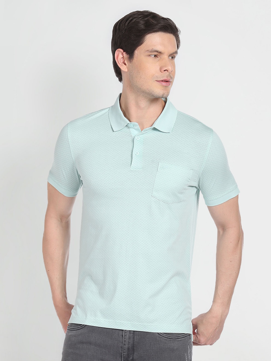 

Arrow Polo Collar Cotton T-shirt, Blue