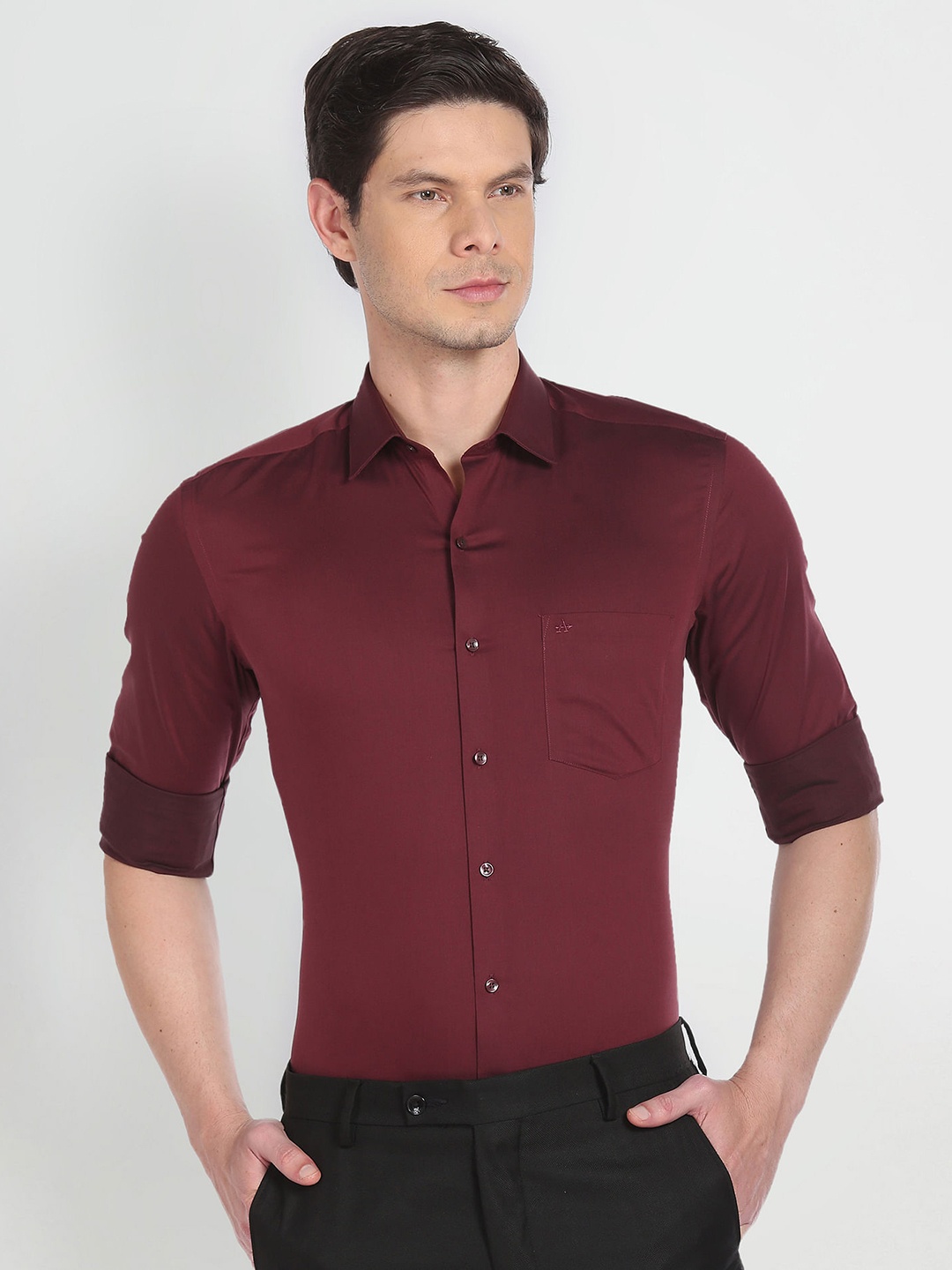 

Arrow Slim Fit Classic Cotton Formal Shirt, Red