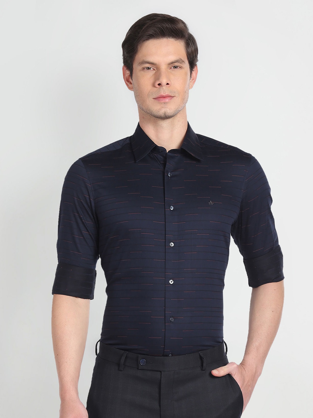 

Arrow Spread Collar Pure Cotton Formal Shirt, Blue