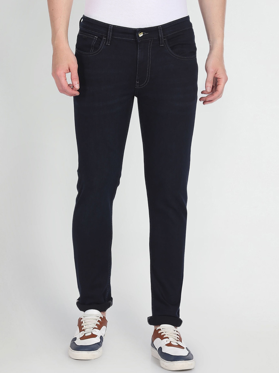 

Arrow Sport Men Mid Rise Slim Fit Clean Look Cotton Jeans, Blue