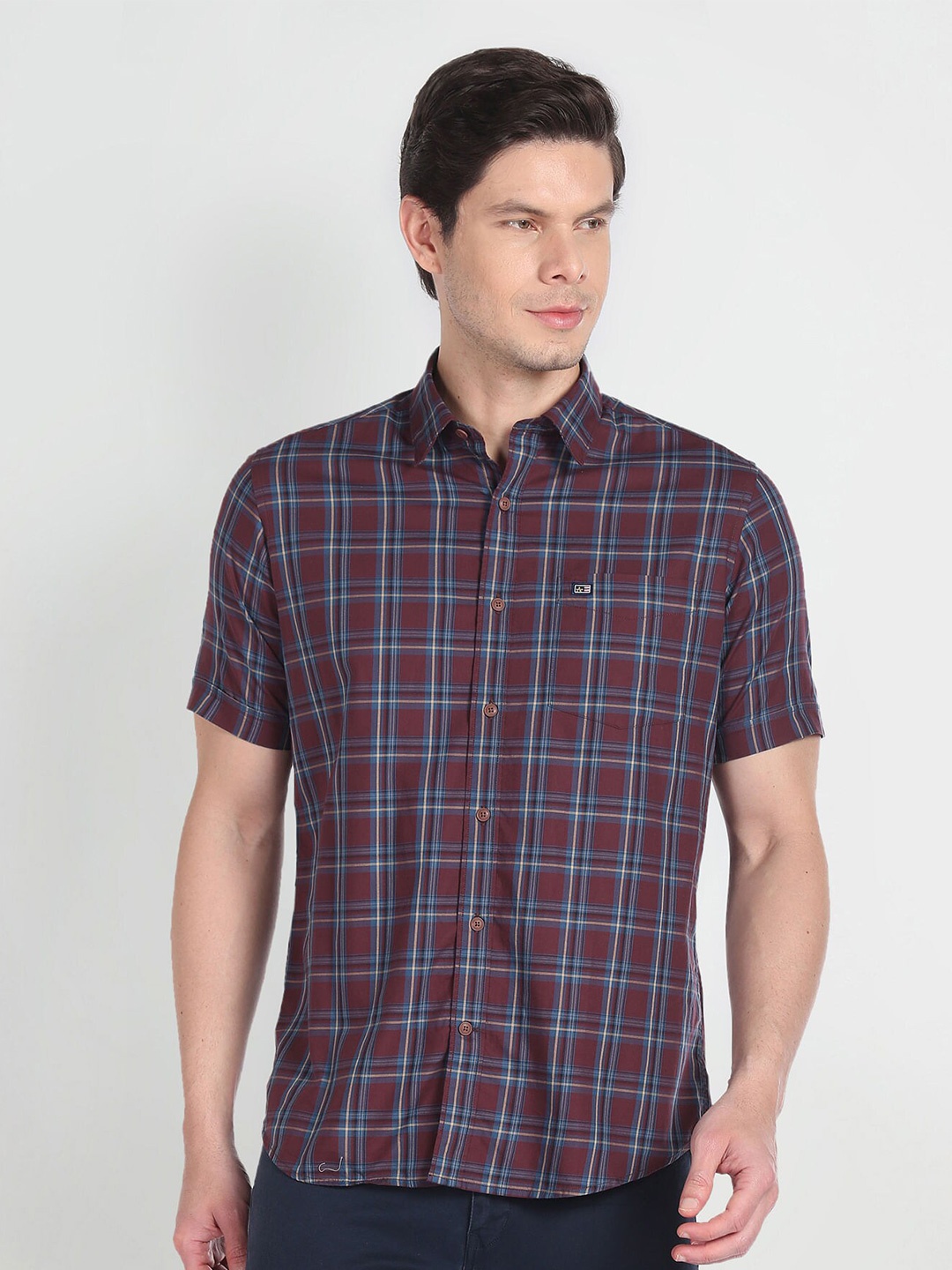 

Arrow Sport Tartan Checks Opaque Pure Cotton Casual Shirt, Red