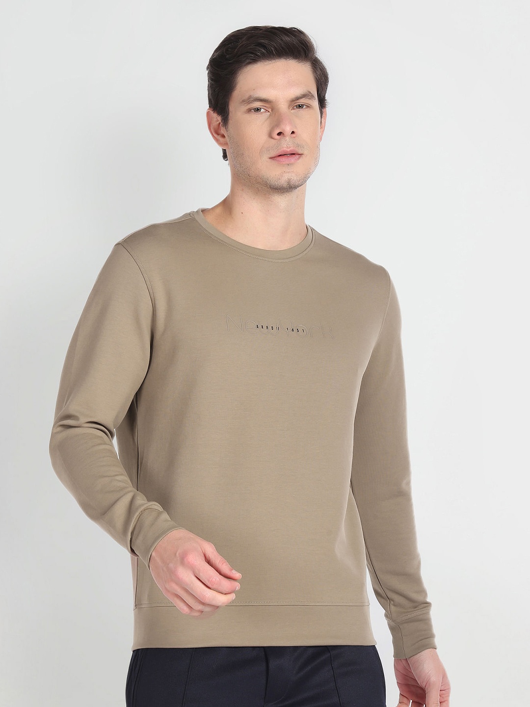 

Arrow New York Long Sleeves Round Neck Pullover Sweatshirt, Brown